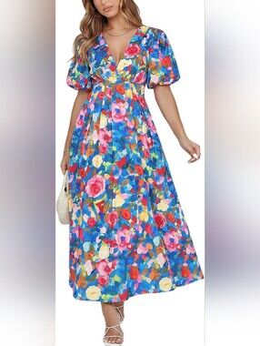 Bright Floral Influencer Dress